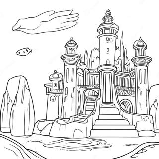 Mysterious Atlantis City Coloring Page 67234-53909