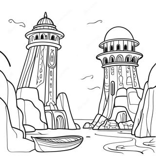 Mysterious Atlantis City Coloring Page 67234-53910