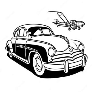 Hudson Hornet Racing At Sunset Coloring Page 67244-53913