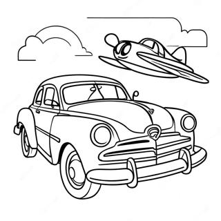 Hudson Hornet Racing At Sunset Coloring Page 67244-53914