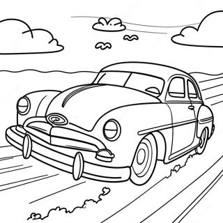 Hudson Hornet Racing At Sunset Coloring Page 67244-53915