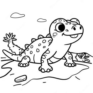 Cute Gila Monster In Desert Coloring Page 67254-53923