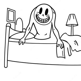 Creepy Boogeyman Under The Bed Coloring Page 67274-53938