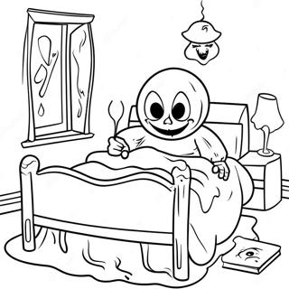 Creepy Boogeyman Under The Bed Coloring Page 67274-53940