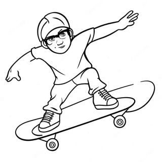 Cool Skater Performing Tricks Coloring Page 6727-5481