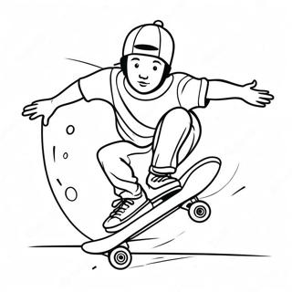 Cool Skater Performing Tricks Coloring Page 6727-5483