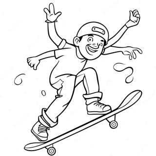 Cool Skater Performing Tricks Coloring Page 6727-5484