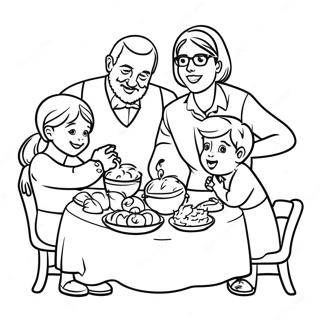 Joyful Shana Tova Family Gathering Coloring Page 67284-53942