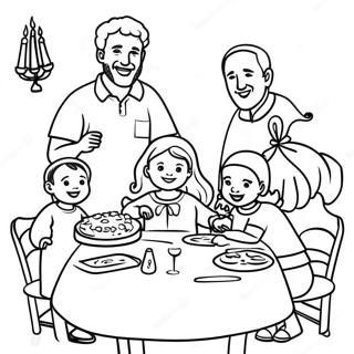 Joyful Shana Tova Family Gathering Coloring Page 67284-53944