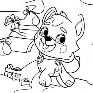 Charming Christmas Paw Patrol Scene Coloring Page 672-541