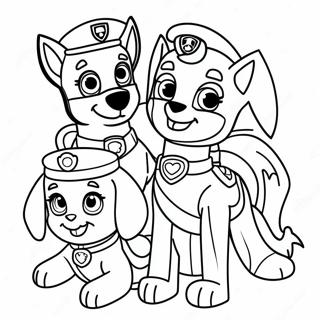 Charming Christmas Paw Patrol Scene Coloring Page 672-542