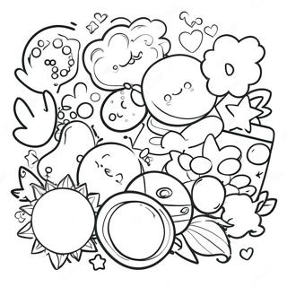 Aesthetic Stickers Coloring Page 67343-53989