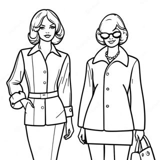 1970s Retro Fashion Coloring Page 67363-54002