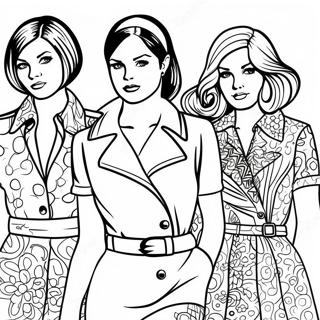 1970s Retro Fashion Coloring Page 67363-54003