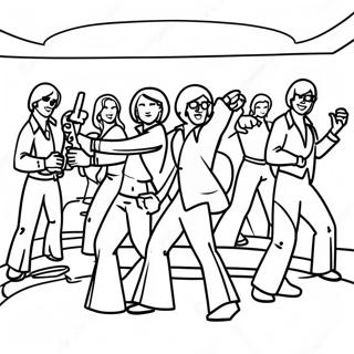 Groovy 1970s Dance Party Coloring Page 67364-54011