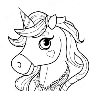 Unicorn Princess Coloring Page 6736-5480