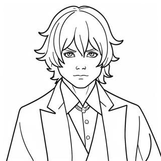 Dazai With A Mysterious Expression Coloring Page 67384-54026