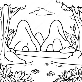 Three Sisters Nature Scene Coloring Page 67403-54040