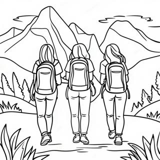 Three Sisters Hiking Adventure Coloring Page 67404-54041