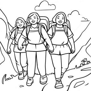 Three Sisters Hiking Adventure Coloring Page 67404-54042