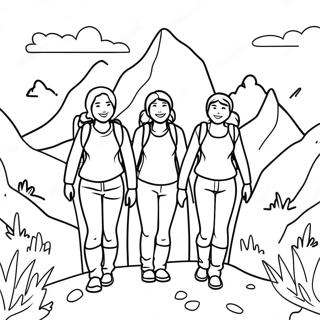 Three Sisters Hiking Adventure Coloring Page 67404-54044