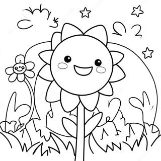 Kawaii Flower Coloring Pages