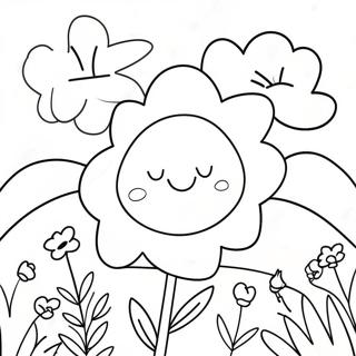 Kawaii Flower Garden Coloring Page 67413-54054