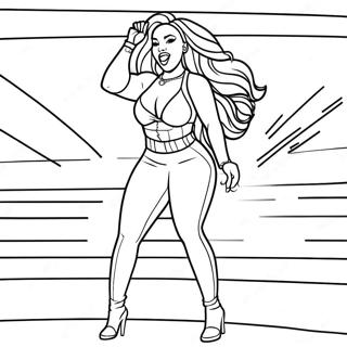 Megan Thee Stallion Performing On Stage Coloring Page 67464-54096