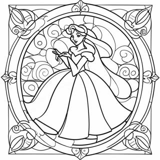 Stained Glass Beauty And The Beast Coloring Page 67473-54092