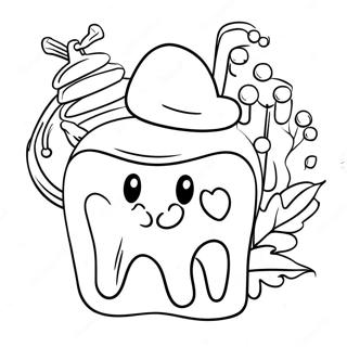 Christmas Dental Hygiene Coloring Page 67503-54113