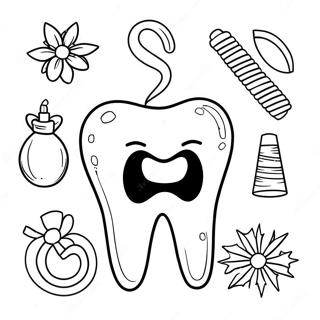 Christmas Dental Hygiene Coloring Page 67503-54114