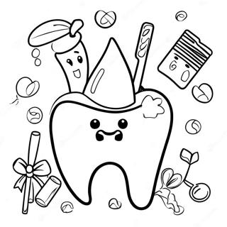 Christmas Dental Hygiene Coloring Page 67503-54116