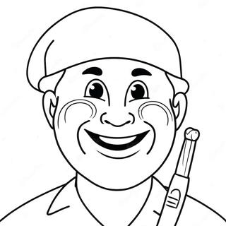 Cheerful Dentist With Santa Hat Coloring Page 67504-54129