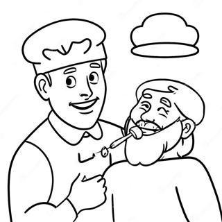 Cheerful Dentist With Santa Hat Coloring Page 67504-54130