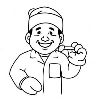 Cheerful Dentist With Santa Hat Coloring Page 67504-54132