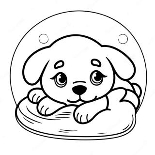 Sleeping Puppy Coloring Pages