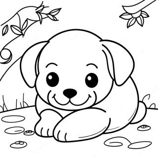 Sleeping Puppy Coloring Page 67553-54163