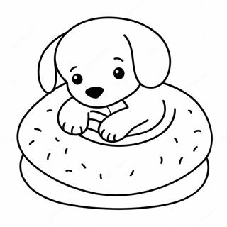 Cute Sleeping Puppy In A Blanket Coloring Page 67554-54159