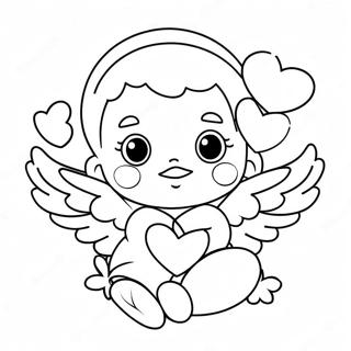 Cute Cherub With Heart Coloring Page 67574-54184