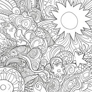 Psychedelic Galaxy Scene Coloring Page 6757-5497