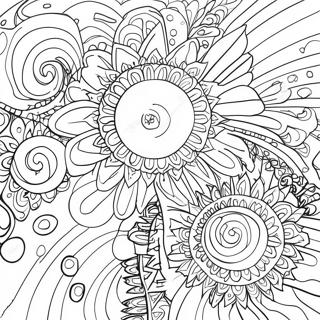 Psychedelic Galaxy Scene Coloring Page 6757-5498