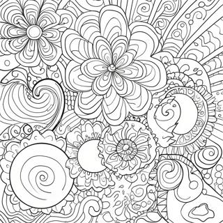 Psychedelic Galaxy Scene Coloring Page 6757-5499