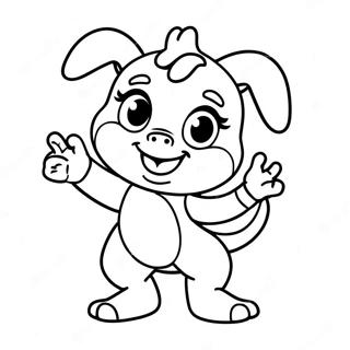 Cute Baby Bop Dancing Coloring Page 67584-54187