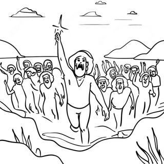 Crossing The Red Sea Miracle Coloring Page 67593-54189