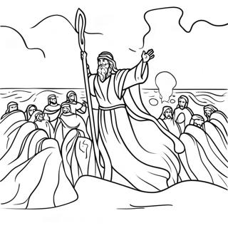 Crossing The Red Sea Miracle Coloring Page 67593-54190