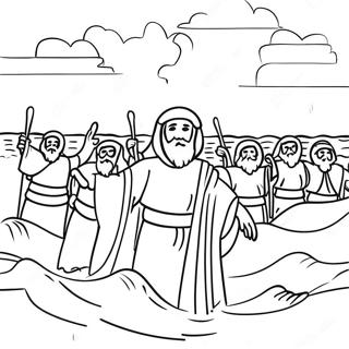 Crossing The Red Sea Miracle Coloring Page 67593-54191