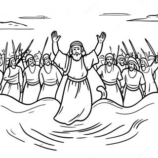 Crossing The Red Sea Miracle Coloring Page 67593-54192