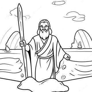 Moses Parting The Waters Coloring Page 67594-54193