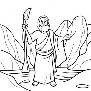 Moses Parting The Waters Coloring Page 67594-54195