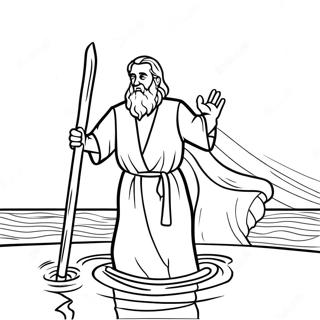 Moses Parting The Waters Coloring Page 67594-54196